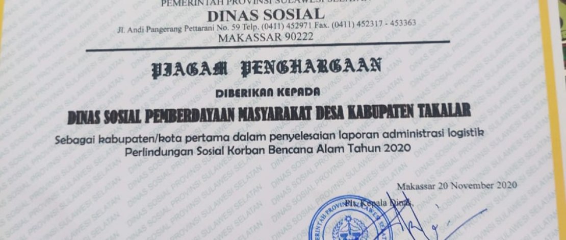 Penghargaan yang diraih Pemkab Takalar.
