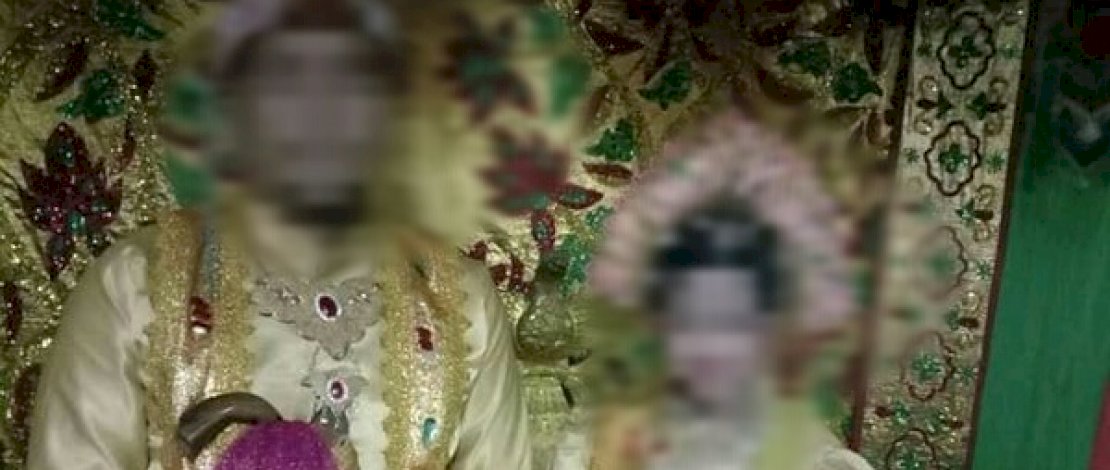 B saat menikah dengan gadis 12 tahun berinisial NF.