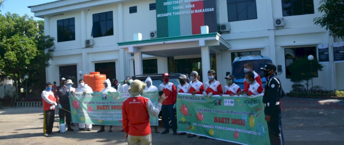 Respon PSBB di Makassar, Balai Anak Toddopuli Lakukan Bakti Sosial