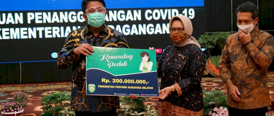 Gubernur Sumsel Terima Bantuan Penanggulangan Covid-19 dari Kemendag RI