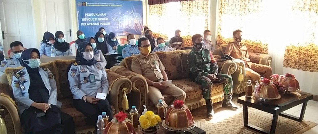 LPP Kelas IIA Sungguminasa mengikuti pengukuhan revolusi digital pelayanan publik Kemenkumham. 