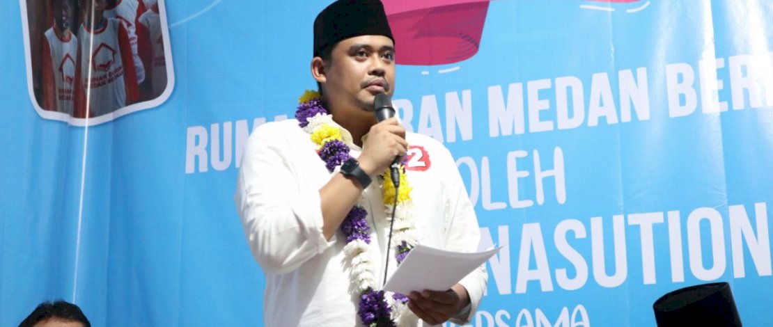 Bobby Nasution saat meresmikan Rumah Quran Medan Berkah, Senin (9/11/2020).