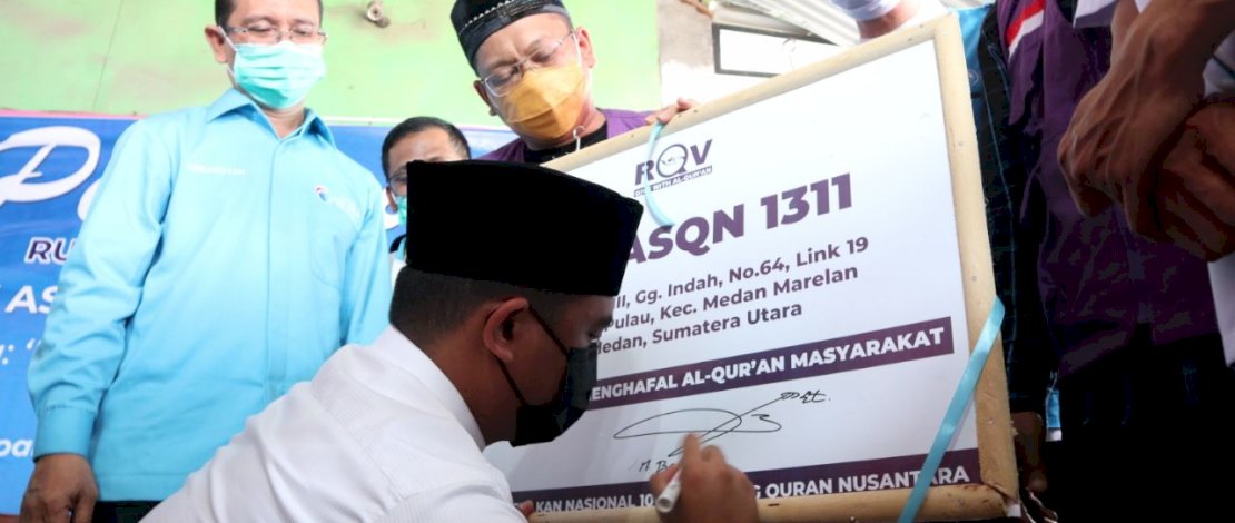 Peresmian Rumah Quran Violet di Medan Marelan, Senin (30/11/2020). 