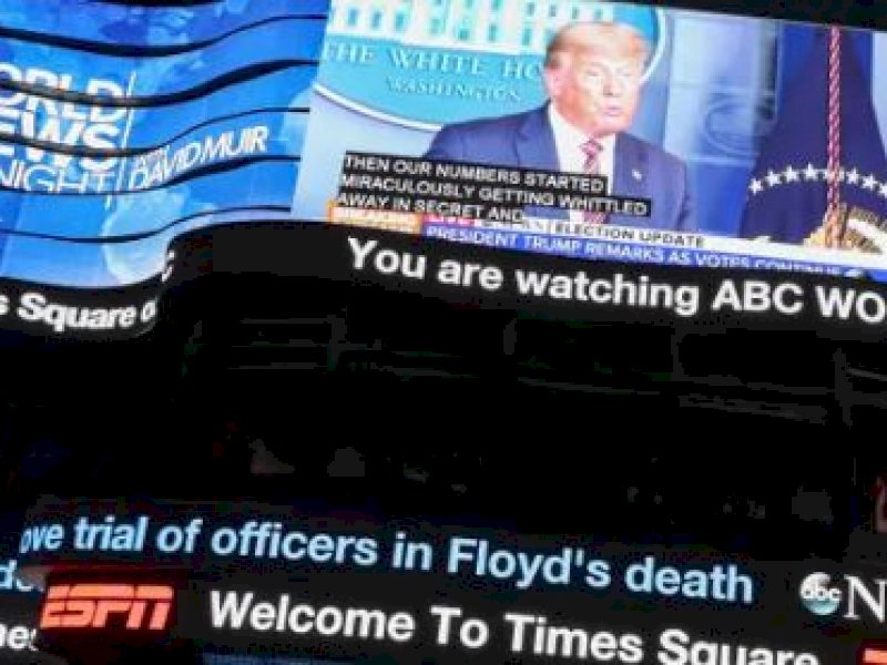 Trump Pidato Tentang Kemenangan, Stasiun TV Ramai-ramai Hentikan Siaran Langsung