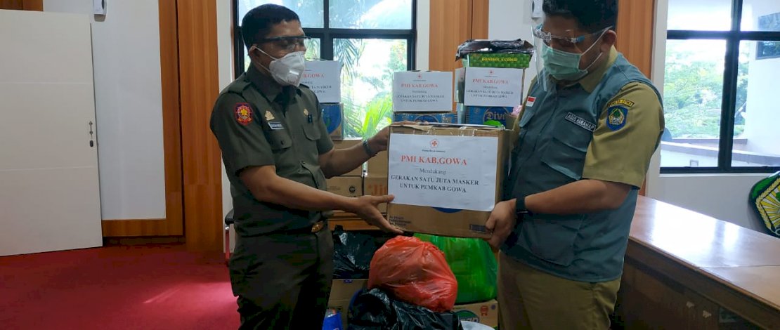 Dukung Gerakan Sejuta Masker, PMI Gowa Sumbang 17.355 Masker
