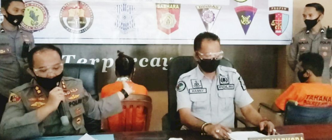 Press rilis kasus narkoba di Sinjai.