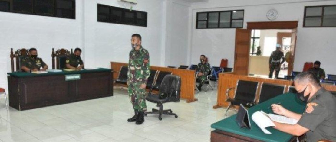 Praka Martin menjalani sidang di Pengadilan Militer Medan.