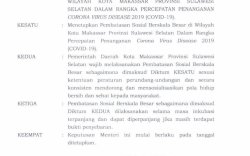 Beredar Surat Menkes Setujui PSBB di Makassar