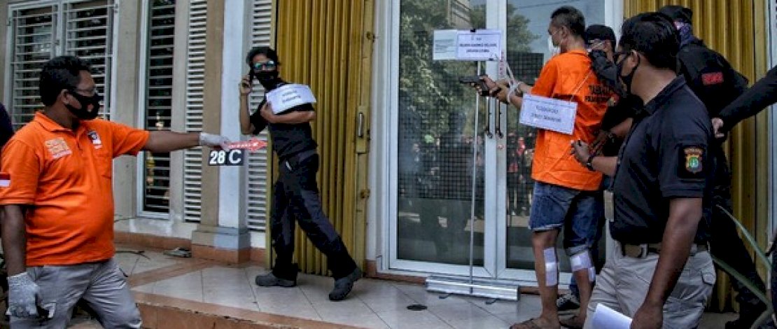 Rekonstruksi penembakan di Kelapa Gading. (Foto: Detik)
