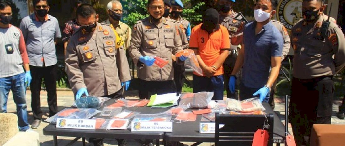 Almarhumah Linda semasa hidup. Foto lain, saat konferensi pers, Rio, pelaku pembunuhan Linda dihadirkan. 