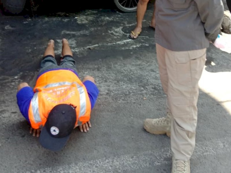 Abaikan Protokol Kesehatan, Pedagang Sentral Disanksi Sediakan Masker Gratis, Juga Disuruh Push Up