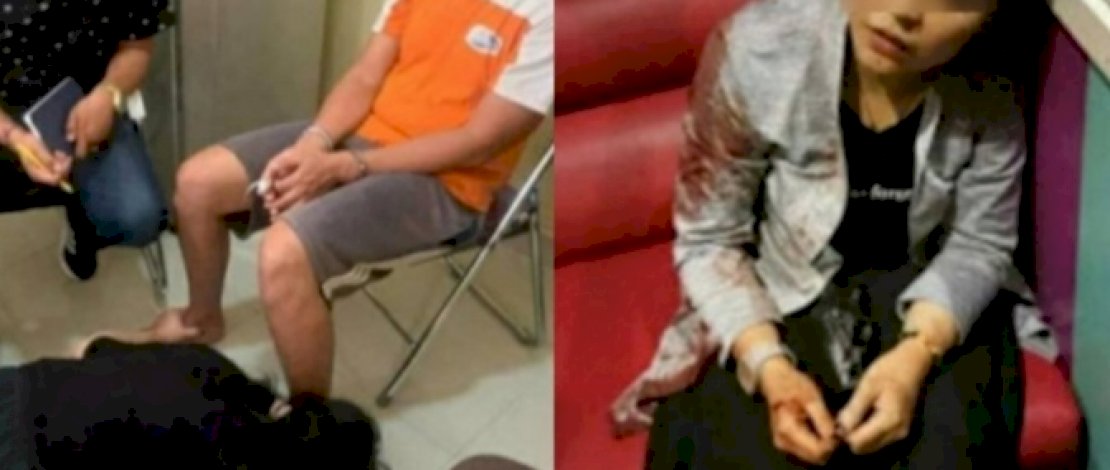 Kiri, Yebi mencium kaki suaminya. Kanan, baju Yebi tampak terkena percikan darah. Kiri, Yebi mencium kaki suaminya. Kanan, baju Yebi tampak terkena percikan darah.