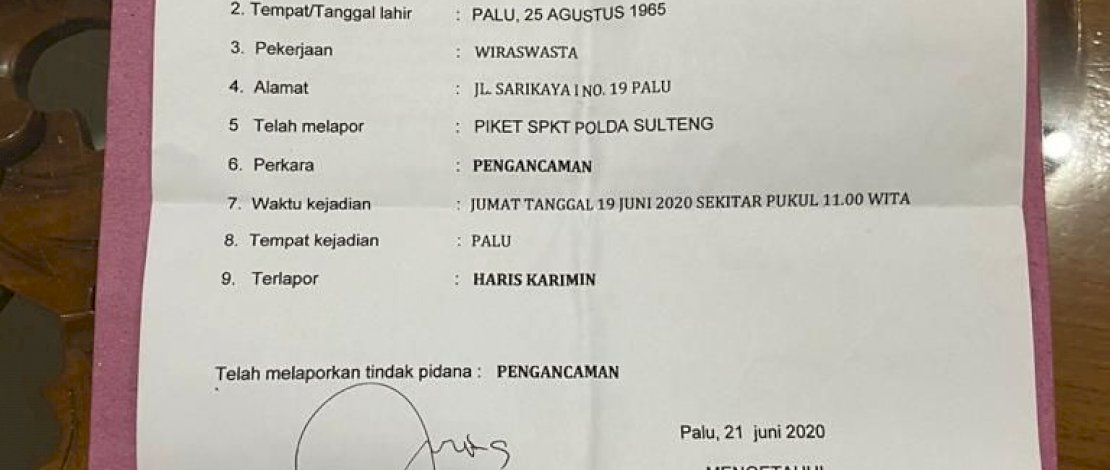 Tangkapan layar video pengancaman pejabat Pemprov Sulteng.