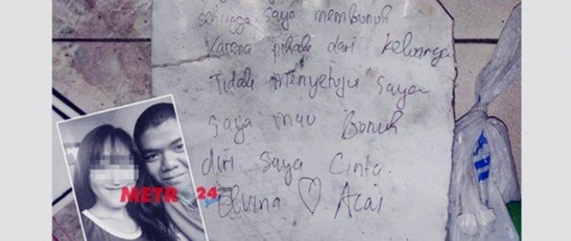 Surat dan foto Elvina dan Michael. (Sumber: Metro24jam)