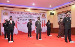 Wabup Gowa Hadiri Upacara HUT Bhayangkara Ke-74 di Mapolres Gowa Secara Virtual