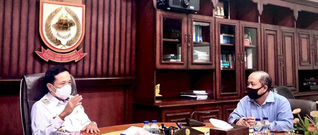 Pj Wali Kota Makassar, Prof Rudy Djamaluddin saat menerima rombongan dari PHRI Sulsel.