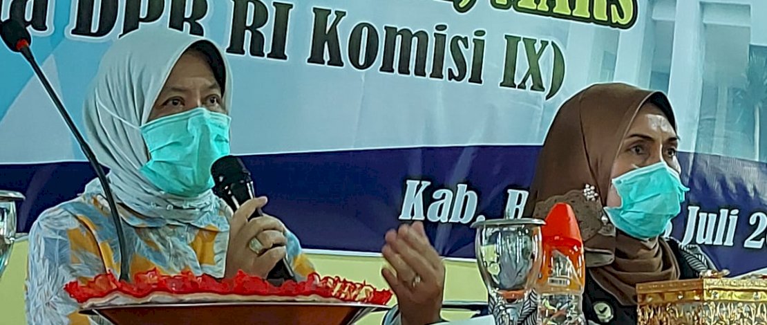 Anggota DPR RI drg Hj Hasnah Syam, hadir dalam sosialisasi penggunaan obat dan makanan di Barru.