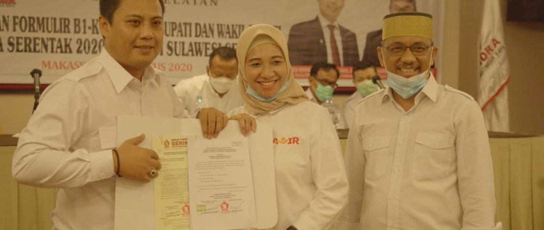 Pasangan Cabup Pangkep ANIR-Lutfi Terima Rekomendasi Gerindra di Hotel Grand Claro, Makassar, Sabtu (29/8/2020)