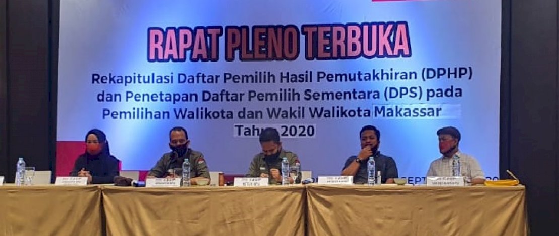 KPU Tetapkan DPS Piwalkot Makassar 2020 Sebanyak 899.932 Pemilih