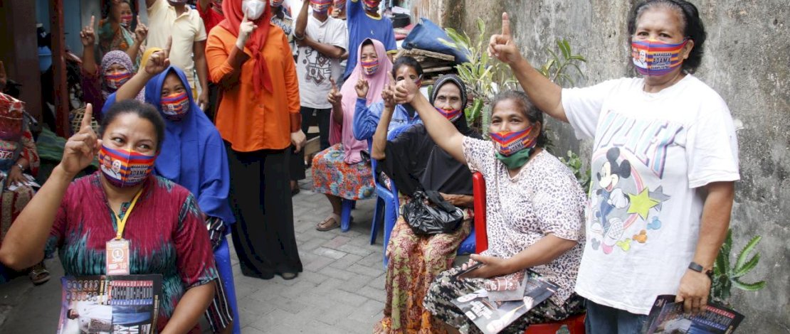 Fatmawati Rusdi saat berkampanye di Mamajang.