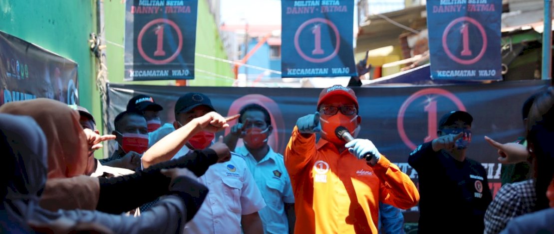 Calon Wali Kota Makassar, Moh Ramdhan Pomanto saat kampanye dialogis di Malimongan Tua, Selasa, (13/10/2020).