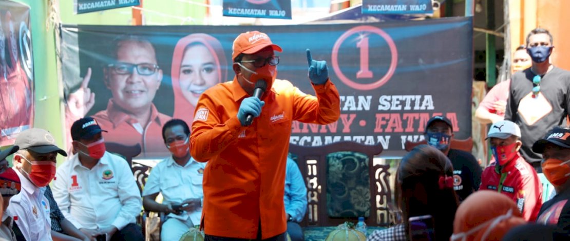 Calon Wali Kota Makassar, Moh Ramdhan Pomanto saat kampanye dialogis di Malimongan Tua, Selasa, (13/10/2020).