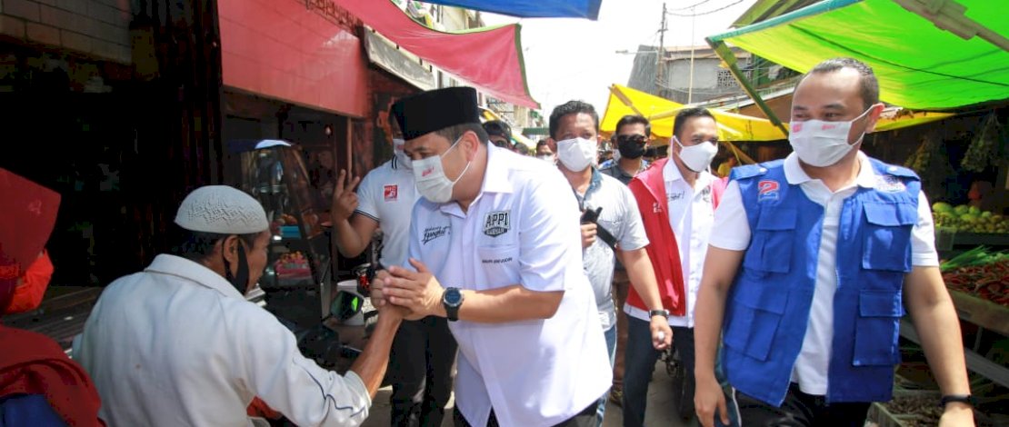 Bersama Giring Eks Nidji, Appi Blusukan di Pasar Pannampu