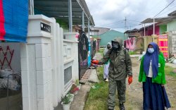 Covid-19 Belum Mereda, Batalyon C Pelopor Gencar Lakukan Penyemprotan Desinfektan