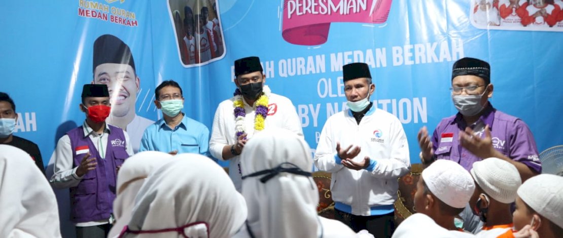 Bobby Nasution menghadiri peresmian RQMB di Kelurahan Harjosari, Kecamatan Medan Amplas, Kota Medan, Senin (9/11/2020)