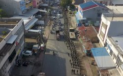 Di Hari Pahlawan, Prajurit Lantamal VI Laksanakan Gerak Jalan