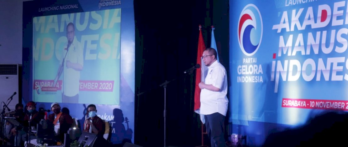 Suasana peluncuran AMI Partai Gelora Indonesia di Surabaya. 