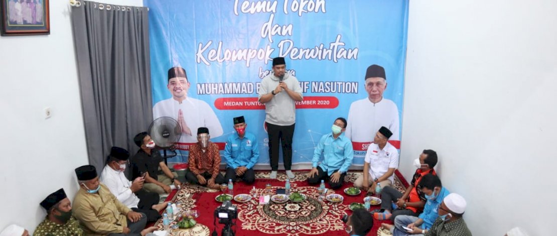 Bobby Nasution menghadiri acara temu tokoh di Jalan Bunga, Kelurahan Ladang Bambu, Medan Tuntungan, Kamis (12/11/2020)