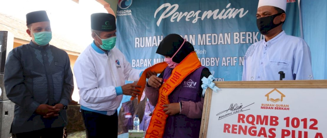 Suasana Peresmian Rumah Quran Medan Berkah di Medan Marlen, Senin (16/11/2020).