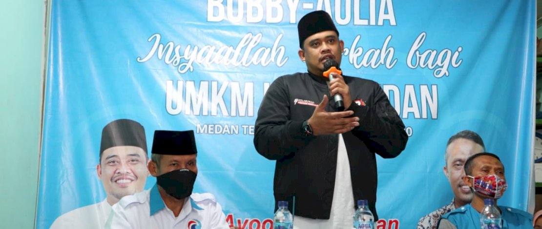 Bobby Nasution bertemu dengan pelaku UMKM, Minggu (23/11/2020).