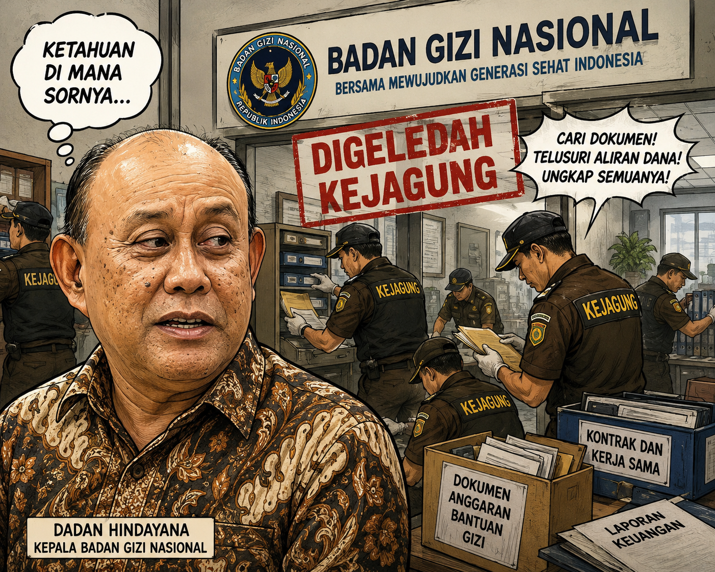 Badai di Badan Gizi Nasional: Usai Dicopot Prabowo, Kantor Dadan Hindayana Langsung Diubek-ubek Jaksa